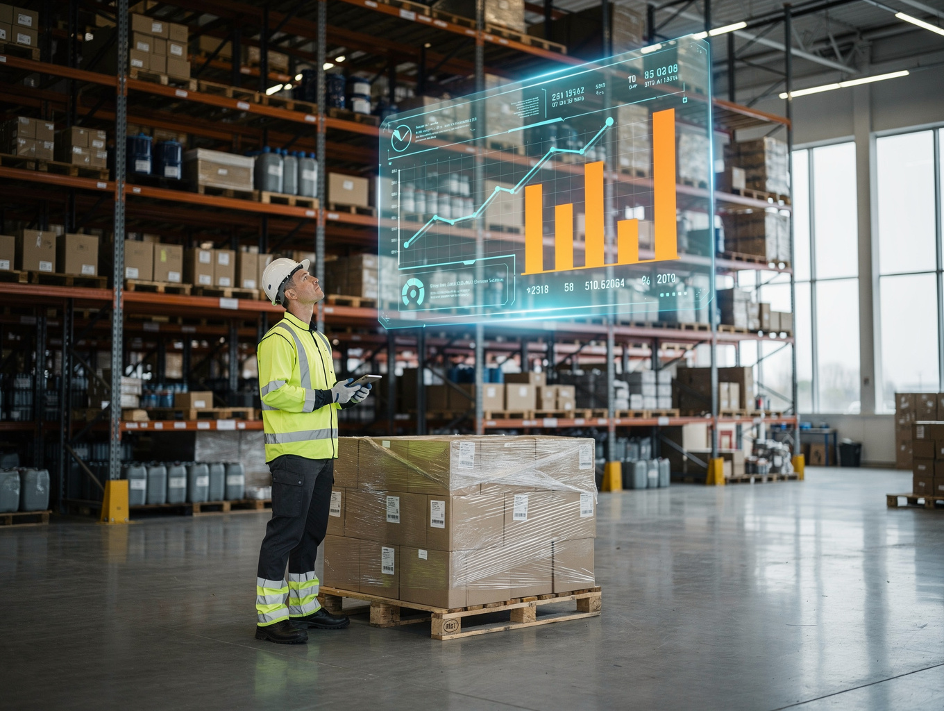 SyncFlow automated inventory management screen showing live warehouse stock and automated alerts